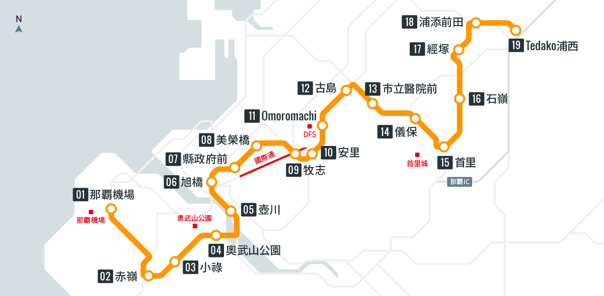沖繩都市單軌電車路線圖